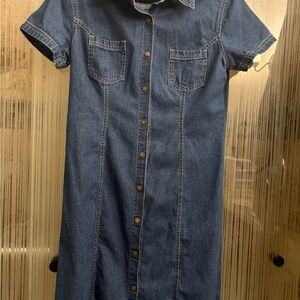 Vintage Faded Glory Blue Denim Midi Dress